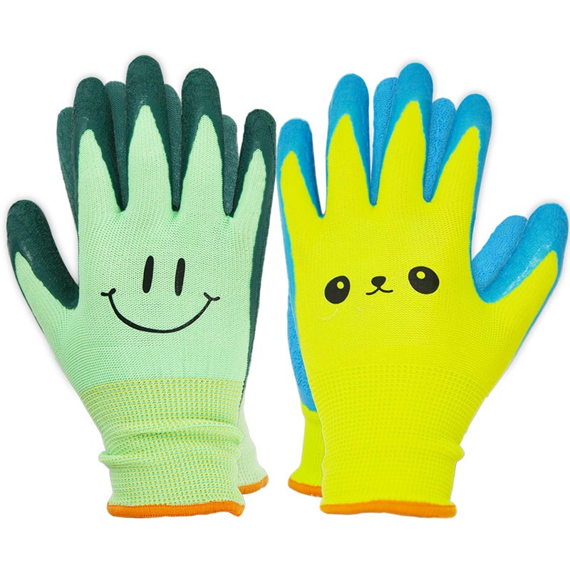 GLOSAV 2 Pairs Toddlers Gardening Gloves, Kids Sized Garden Glove for Yard Work, Non Slip, Flexible, Breathable (Size 2 for 2, 3, 4 Year Old Children) - Image 1